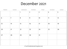 fillable december calendar 2021