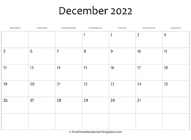 fillable december calendar 2022
