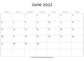 fillable june calendar 2022