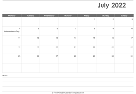 july 2022 calendar printable with holidays