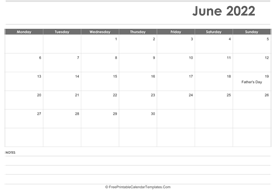 june 2022 calendar printable holidays layout