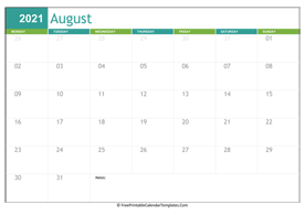 printable 2021 calendar august