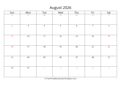 august 2026 calendar with holidays