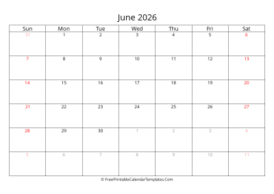 june 2026 calendar with holidays