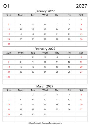 Q1 2027 Portrait Standard Grid