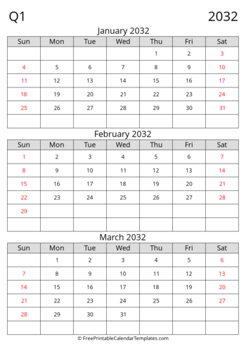 Q1 2032 Portrait Standard Grid