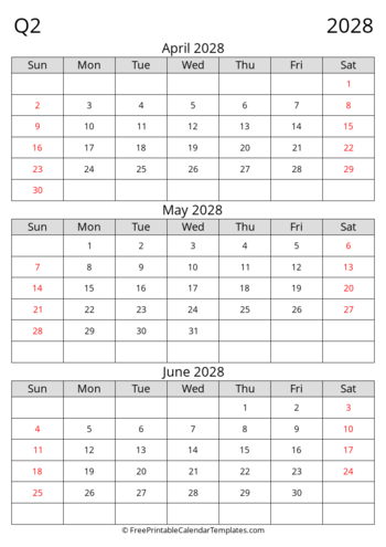 Q2 2028 Portrait Standard Grid