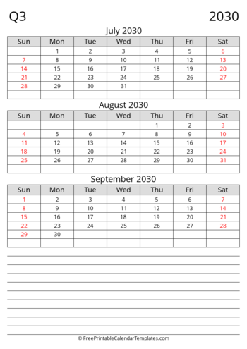 Q3 2030 Portrait Grid with Bottom Notes