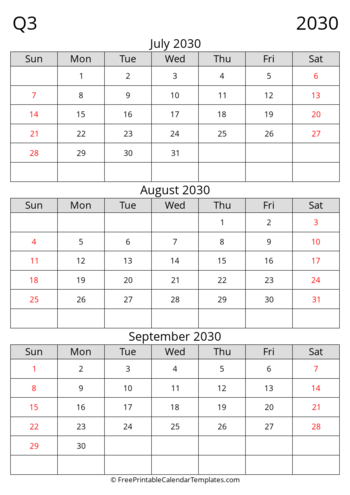 Q3 2030 Portrait Standard Grid