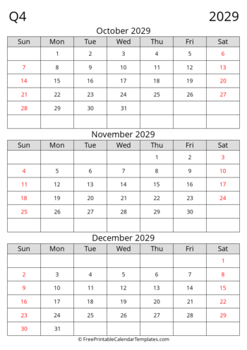 Q4 2029 Portrait Standard Grid