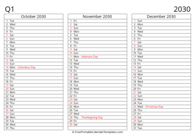 Quarter 4 2030 Landscape Continuous List